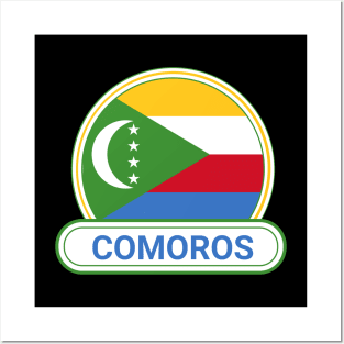 The Comoros Country Badge - The Comoros Flag Posters and Art
